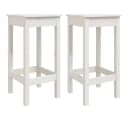 furnicato Barhocker Rustikal Weiß Massivholz 2er Set Bild 1