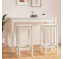 furnicato Barhocker Rustikal Weiß Massivholz 2er Set Bild 2