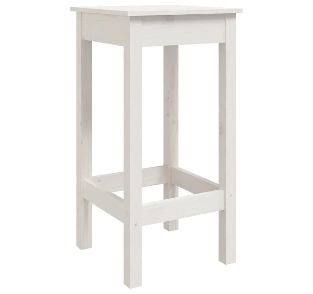 furnicato Barhocker Rustikal Weiß Massivholz 2er Set - Bild 3
