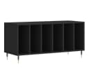 furnicato Media-Regal Schallplattenschrank Schwarz Holzwerkstoff Eisen Bild 1