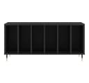 furnicato Media-Regal Schallplattenschrank Schwarz Holzwerkstoff Eisen Bild 4