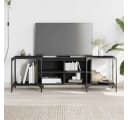 furnicato Verstellbarer TV-Schrank Schwarz Holzwerkstoff Metall Bild 2