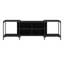 furnicato Verstellbarer TV-Schrank Schwarz Holzwerkstoff Metall Bild 3