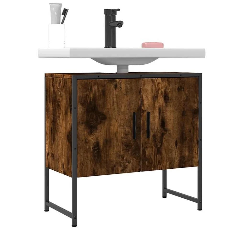 furnicato Waschbeckenschrank 60 cm Räuchereiche mit Stauraum - Bild 2