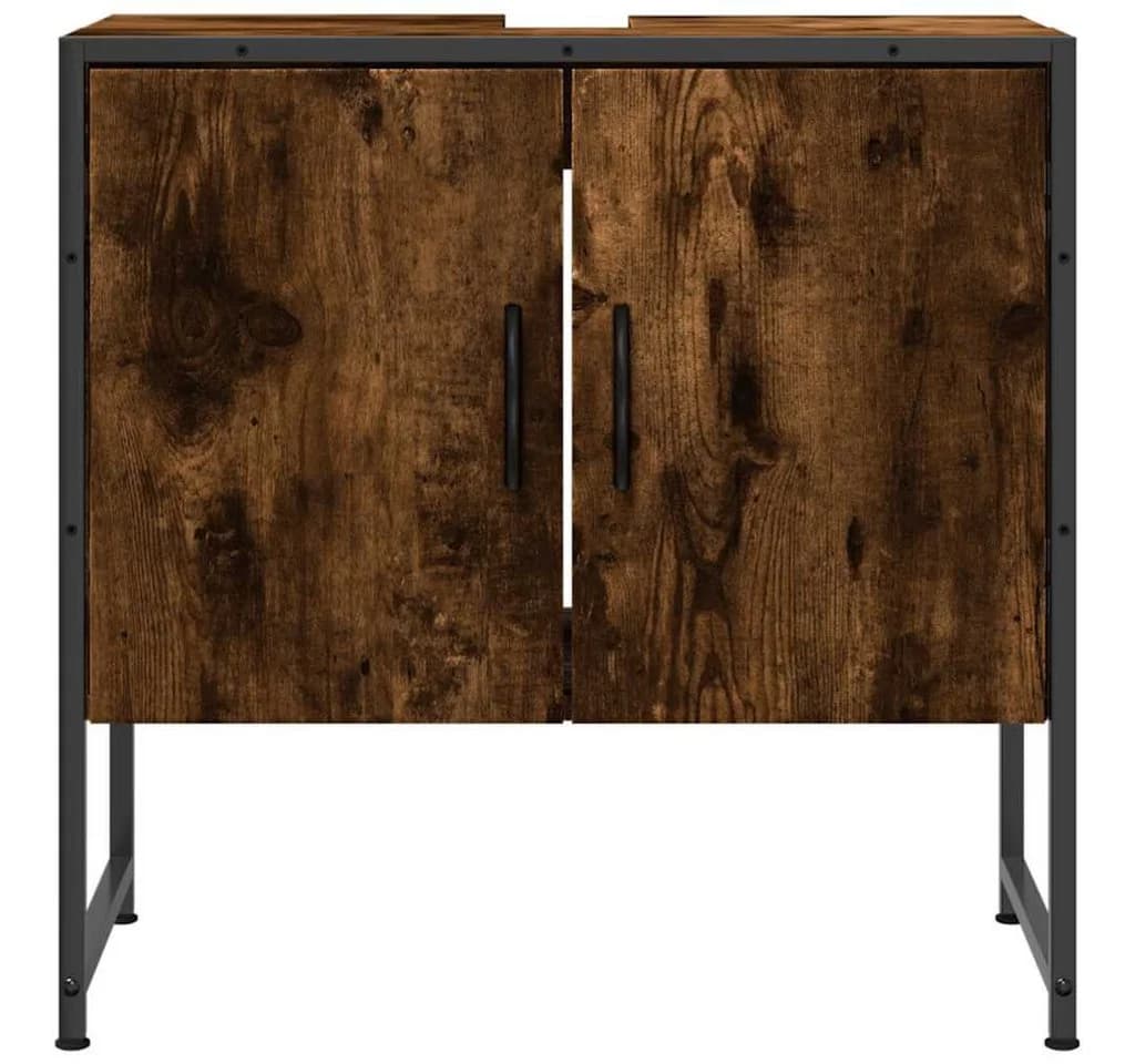furnicato Waschbeckenschrank 60 cm Räuchereiche mit Stauraum - Bild 4