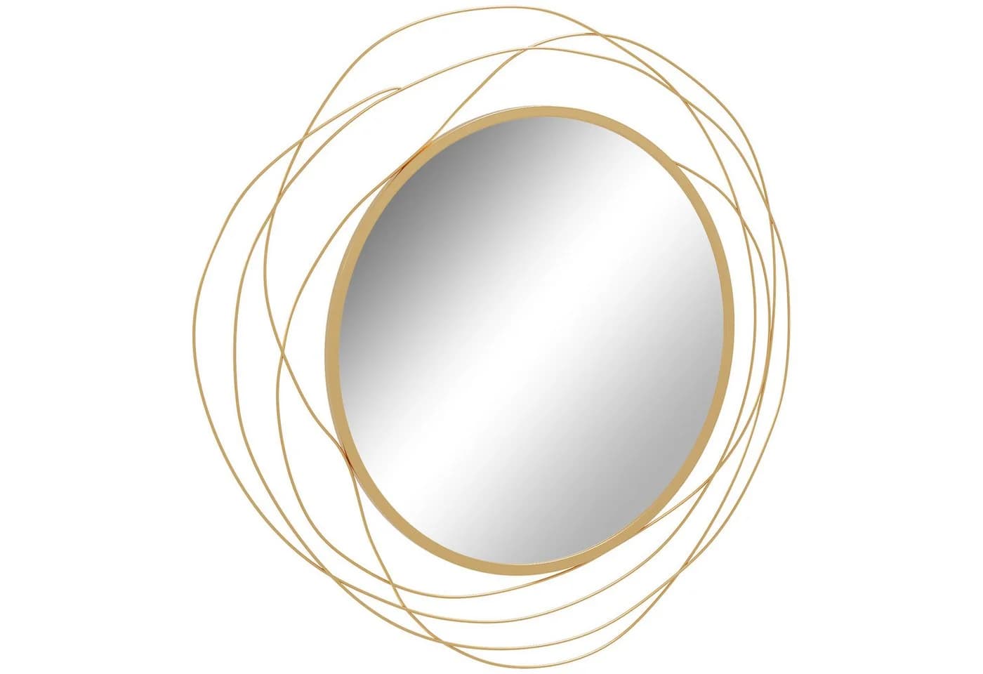 furnicato Wandspiegel rund Metallrahmen Gold Ø65 cm - Bild 2