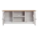 furnicato TV-Schrank Weiß und Naturholz Massivholz Retro-Lowboard Bild 3