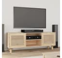 furnicato TV-Schrank Klassisch Braun mit Massivholz-Beinen Bild 2