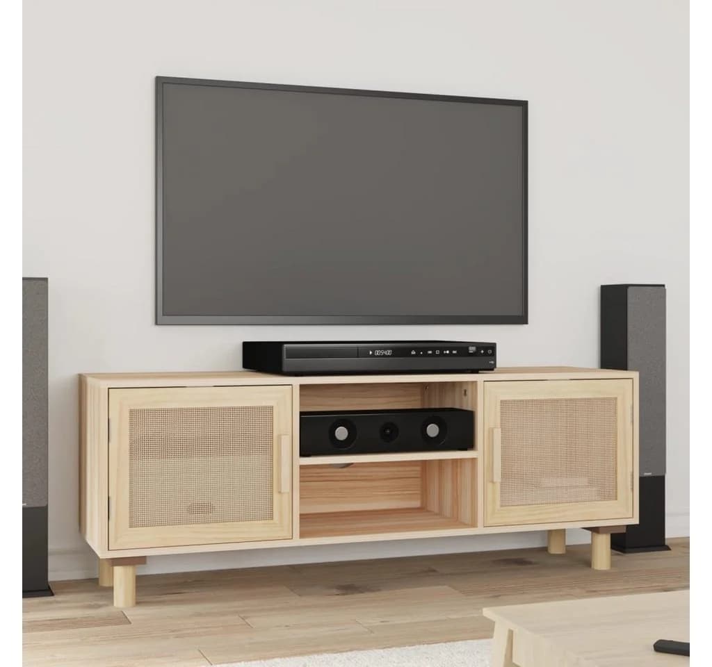 furnicato TV-Schrank Klassisch Braun mit Massivholz-Beinen - Bild 2