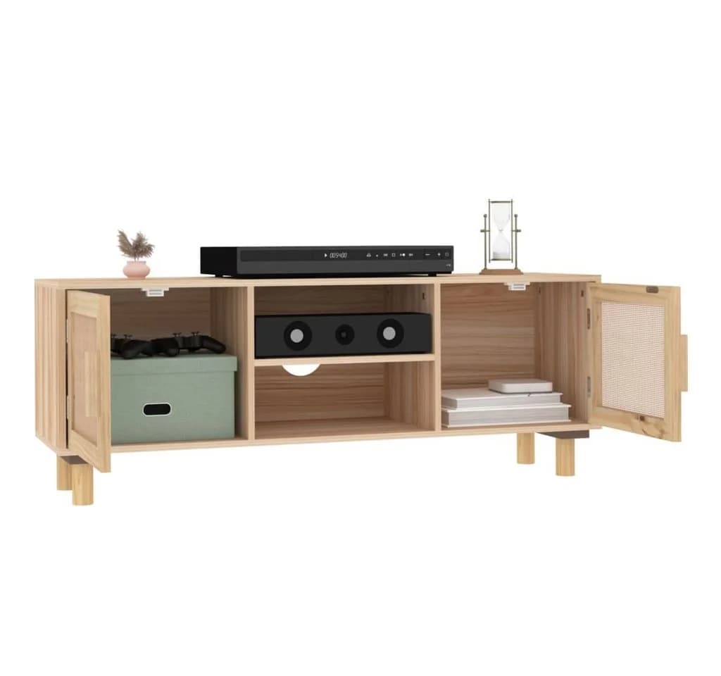 furnicato TV-Schrank Klassisch Braun mit Massivholz-Beinen - Bild 3