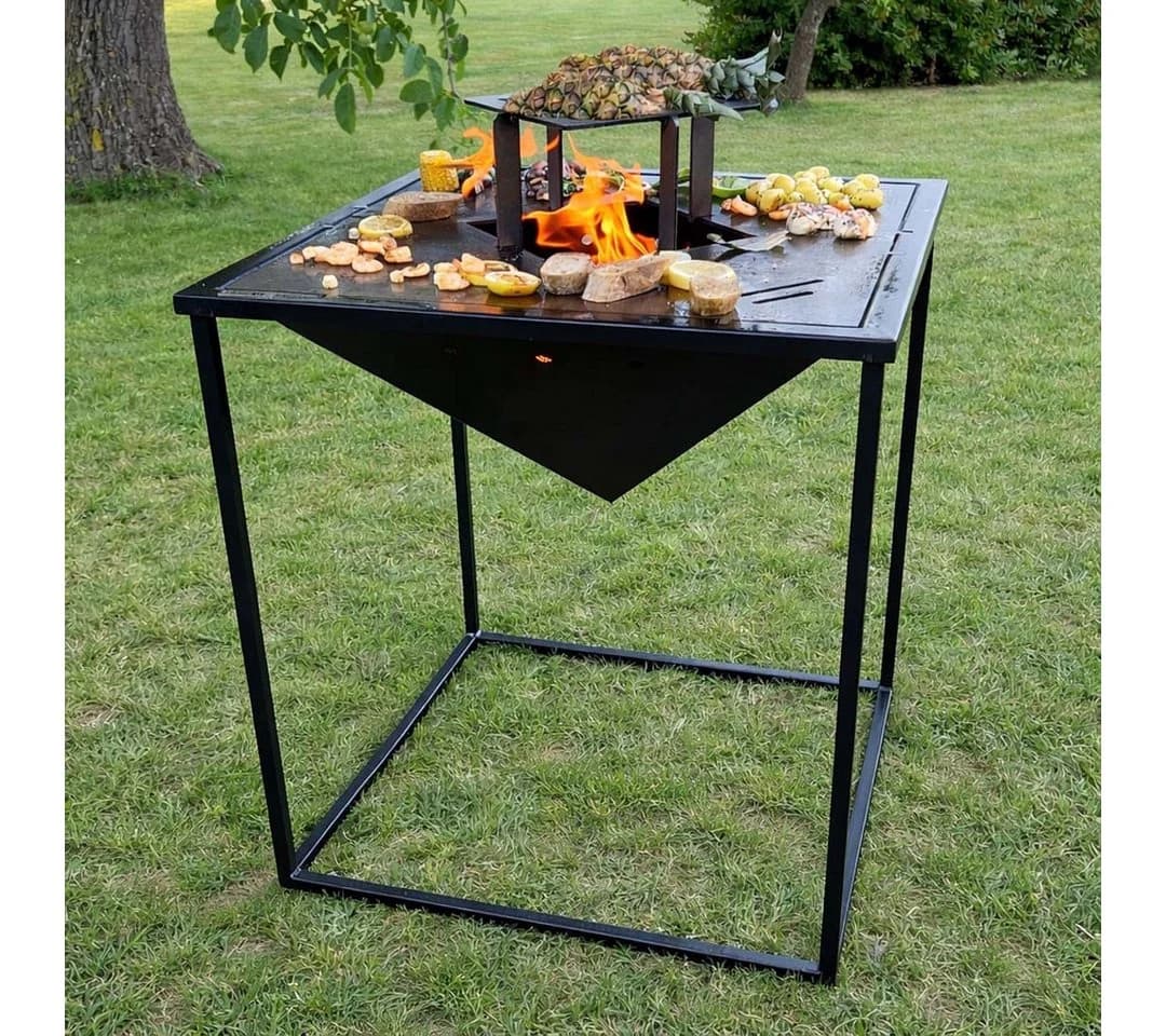 Feuercampus Plancha MEROE Grillplatte Feuerstelle Stahl Schwarz - Bild 2