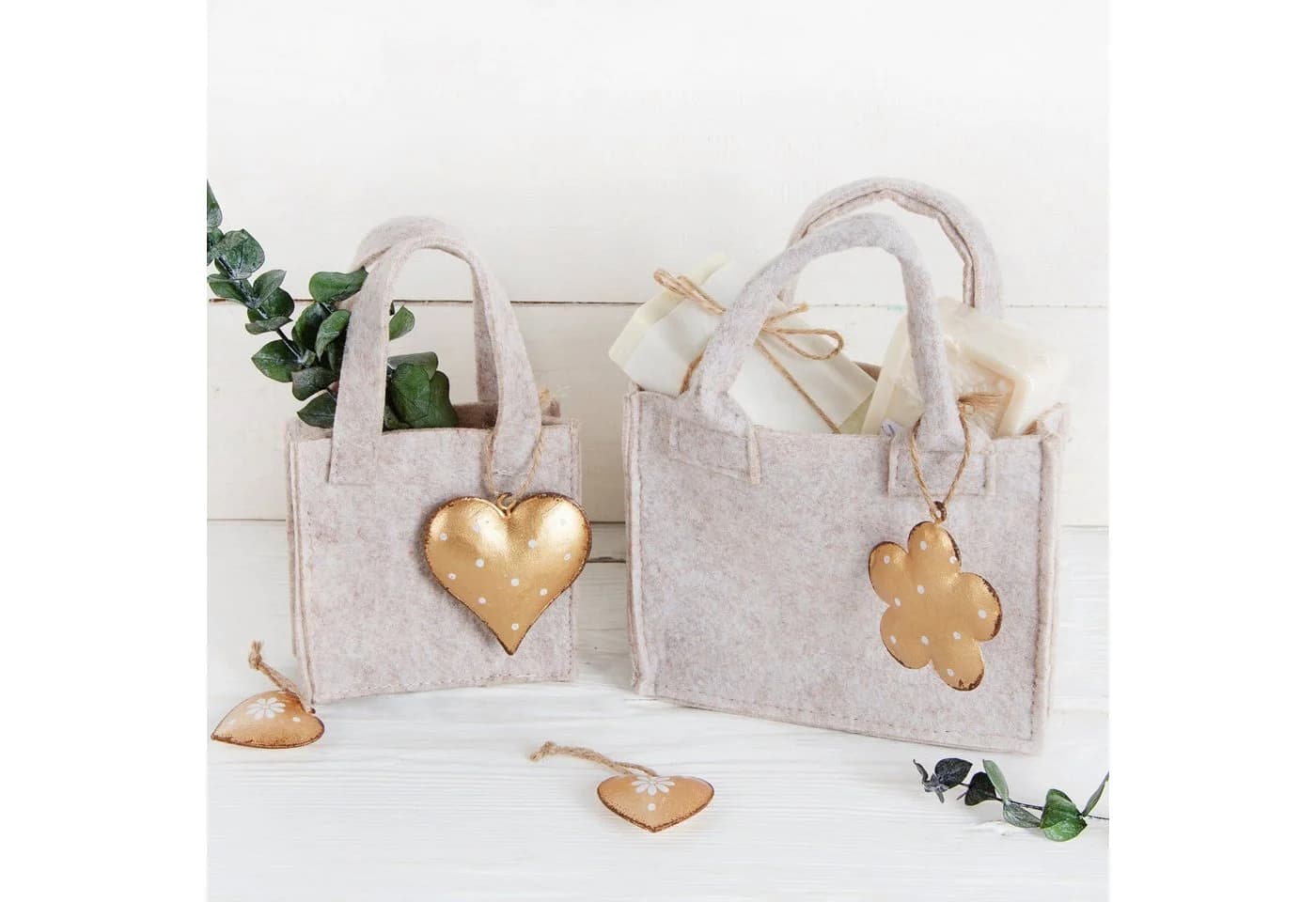 Logbuch-Verlag Filz Taschen Beige 5 Stück - Bild 4