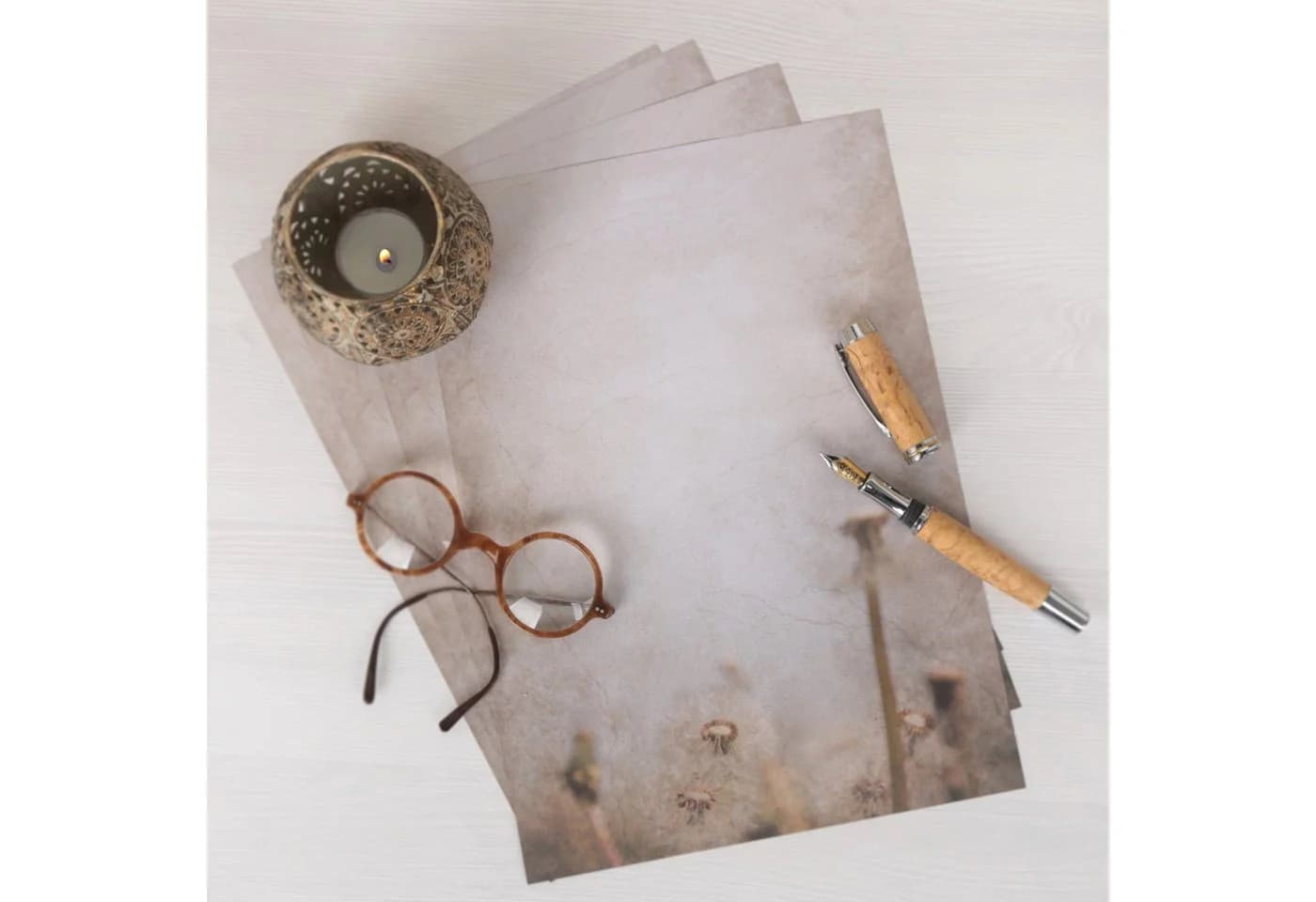 Logbuch-Verlag Vintage Briefpapier DIN A4 Braun Beige