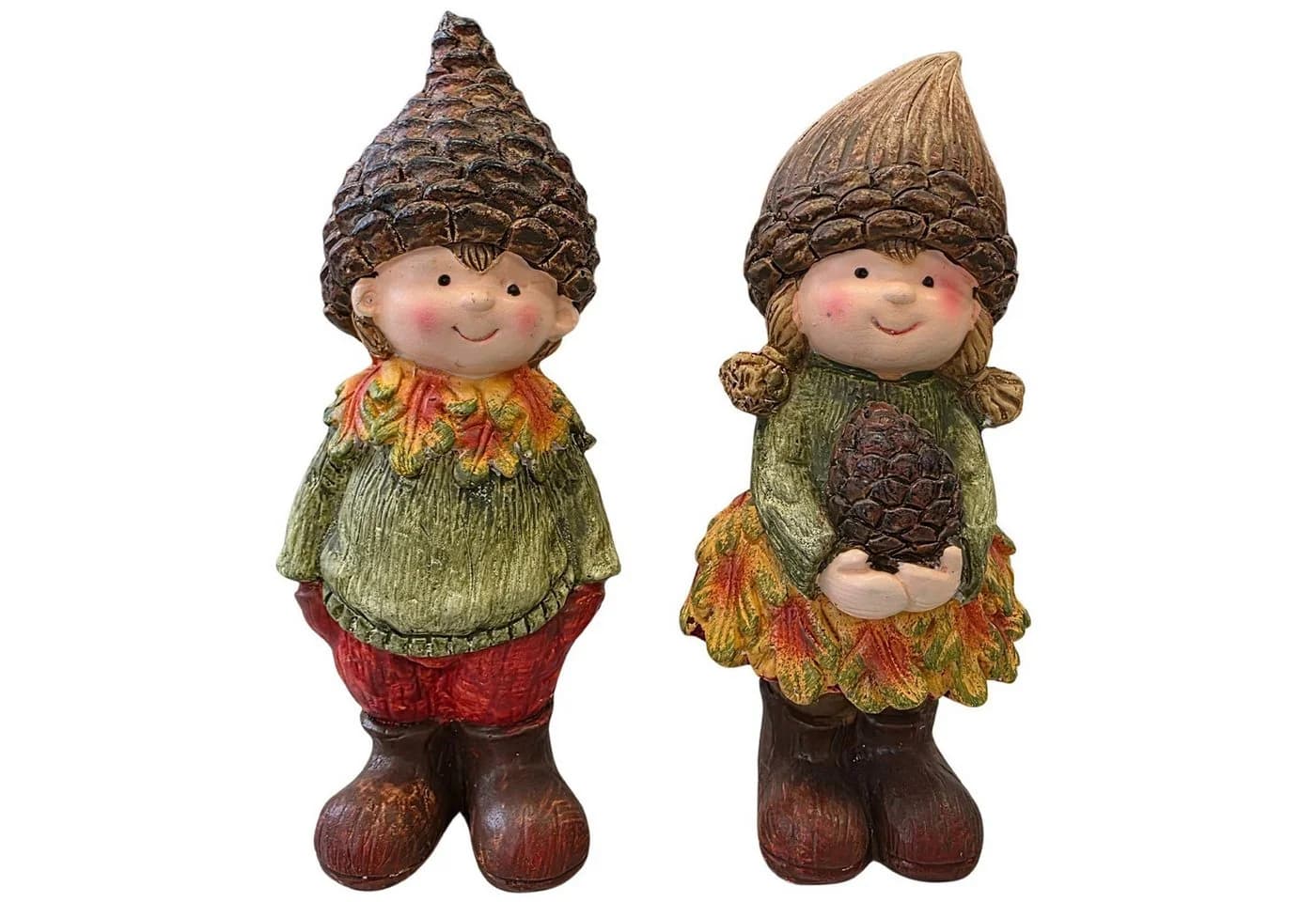 Logbuch-Verlag Dekofigur Herbstkinder 2er Set Brauner Kunststein