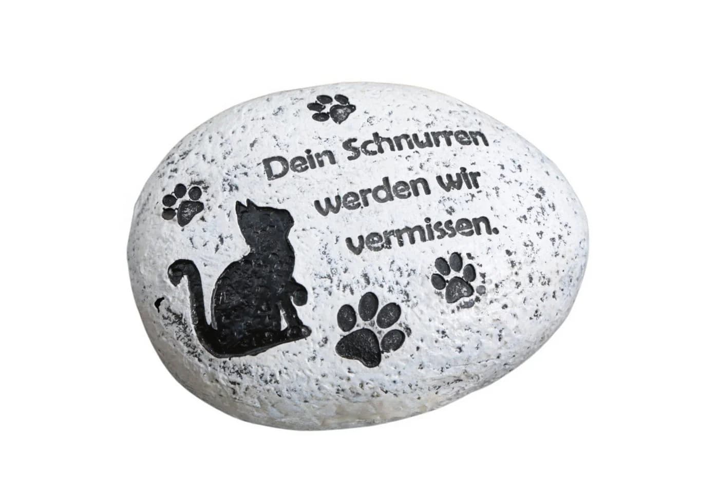 Logbuch-Verlag Gedenkstein Katze mit Spruch Dein Schnurren 9,5 cm wetterfester - Bild 2