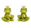 Logbuch-Verlag Froschkönig Dekofigur 2er-Set Keramik Grün/Gold Bild 2