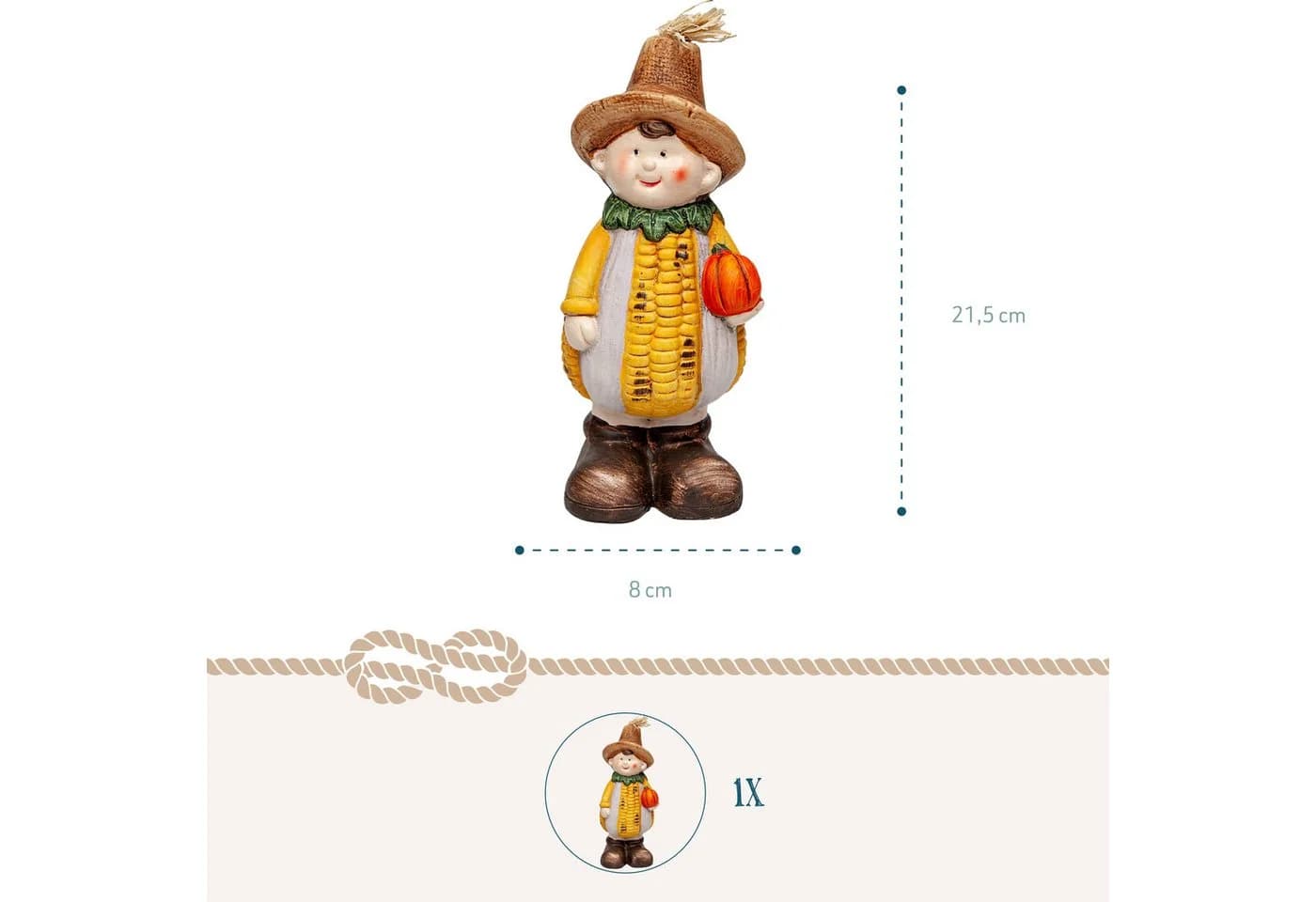 Logbuch-Verlag Dekofigur Maiskind mit Kürbis Herbstdeko Keramik
