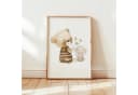 Pipapier Poster Kinderposter "Bär und Hase mit Blumen" DIN A4/A3 Bild 1