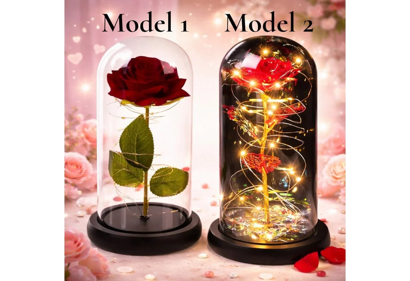 VERK GROUP Geschenkbox Ewige Rose im Glas mit LED-Licht - Bild 2