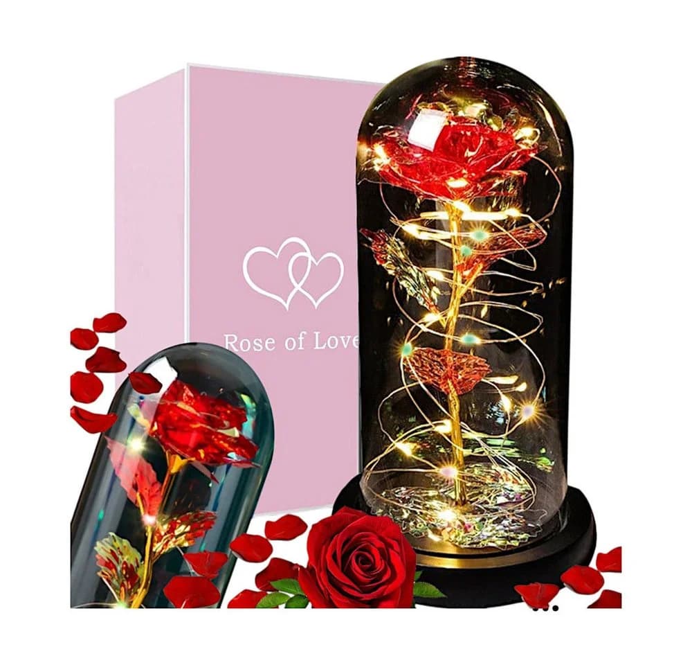 VERK GROUP Geschenkbox Ewige Rose im Glas mit LED-Licht - Bild 5