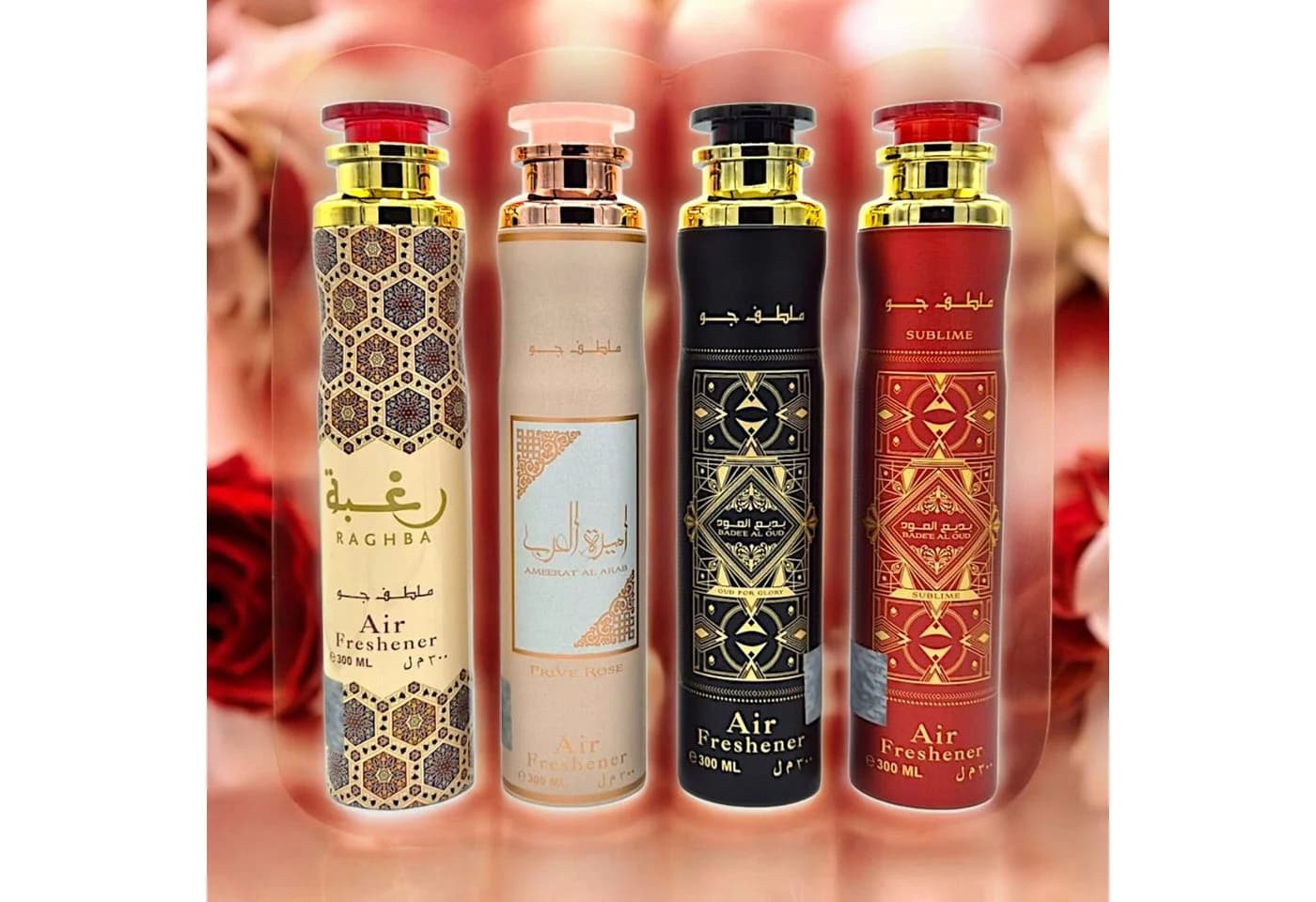 Lattafa Raumduft Set 4x300ml Orientalische Lufterfrischer