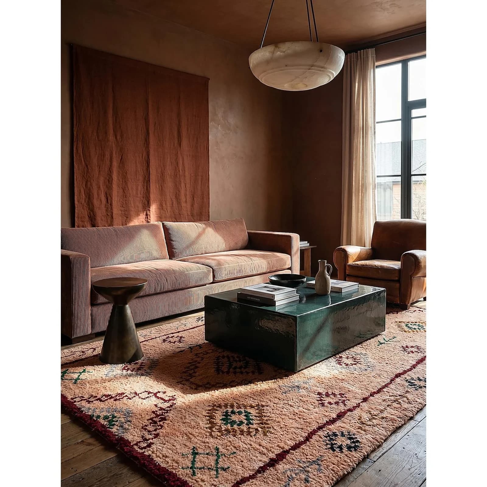Kadima Design Teppich Hochflor BRUE Berber Folk Wolle 120x170 cm Pfirsich