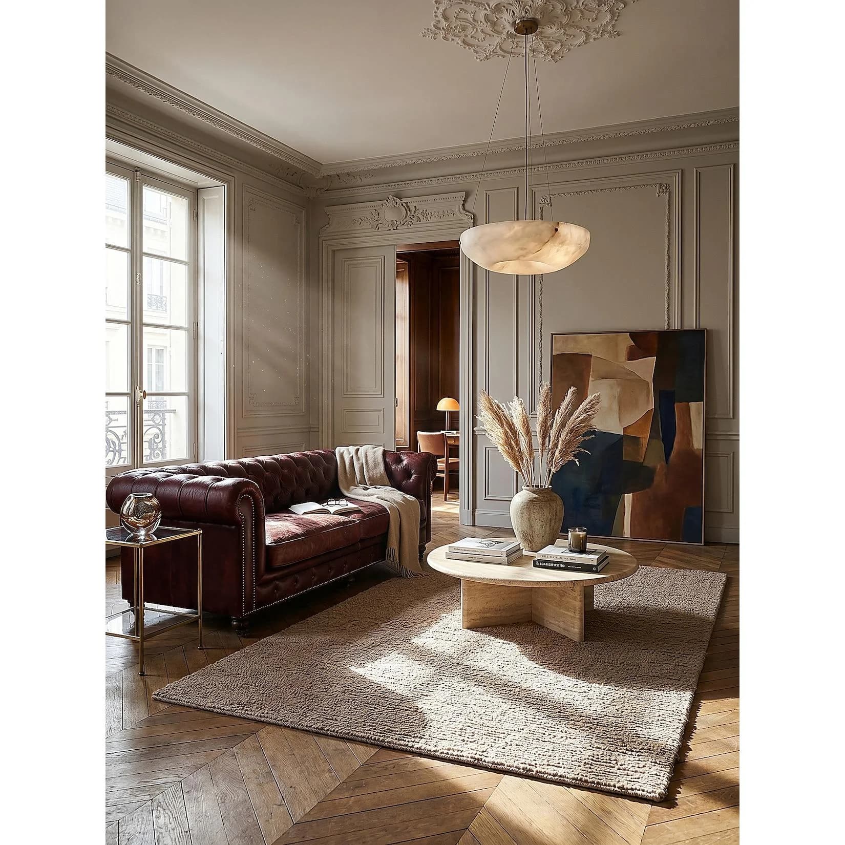 Kadima Design Designerteppich ALNE Bouclé Uni Wolle 160x230 cm Natur
