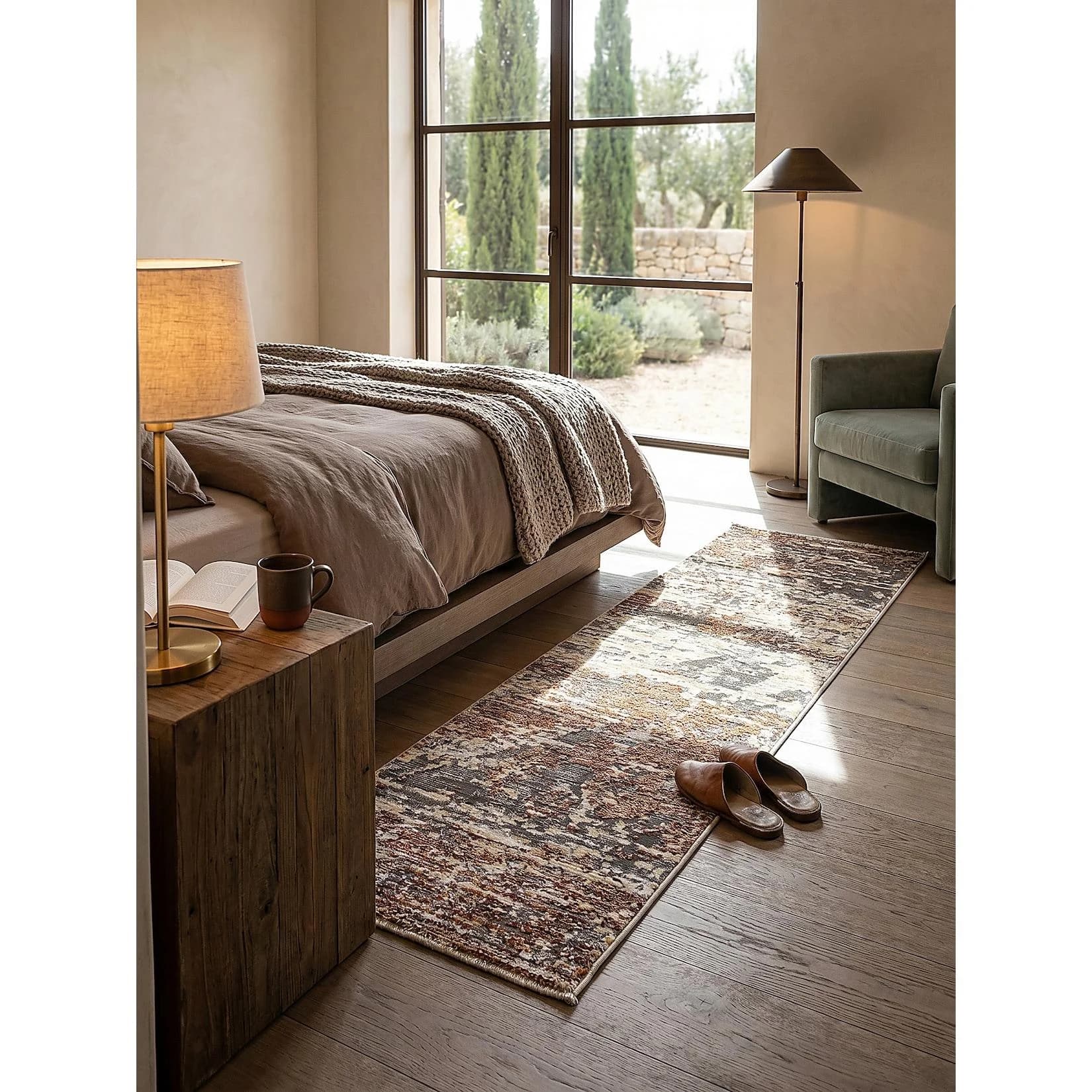 Kadima Design Teppich-Läufer ADUR Kurzflor Abstrakt Used Look 60x230 cm
