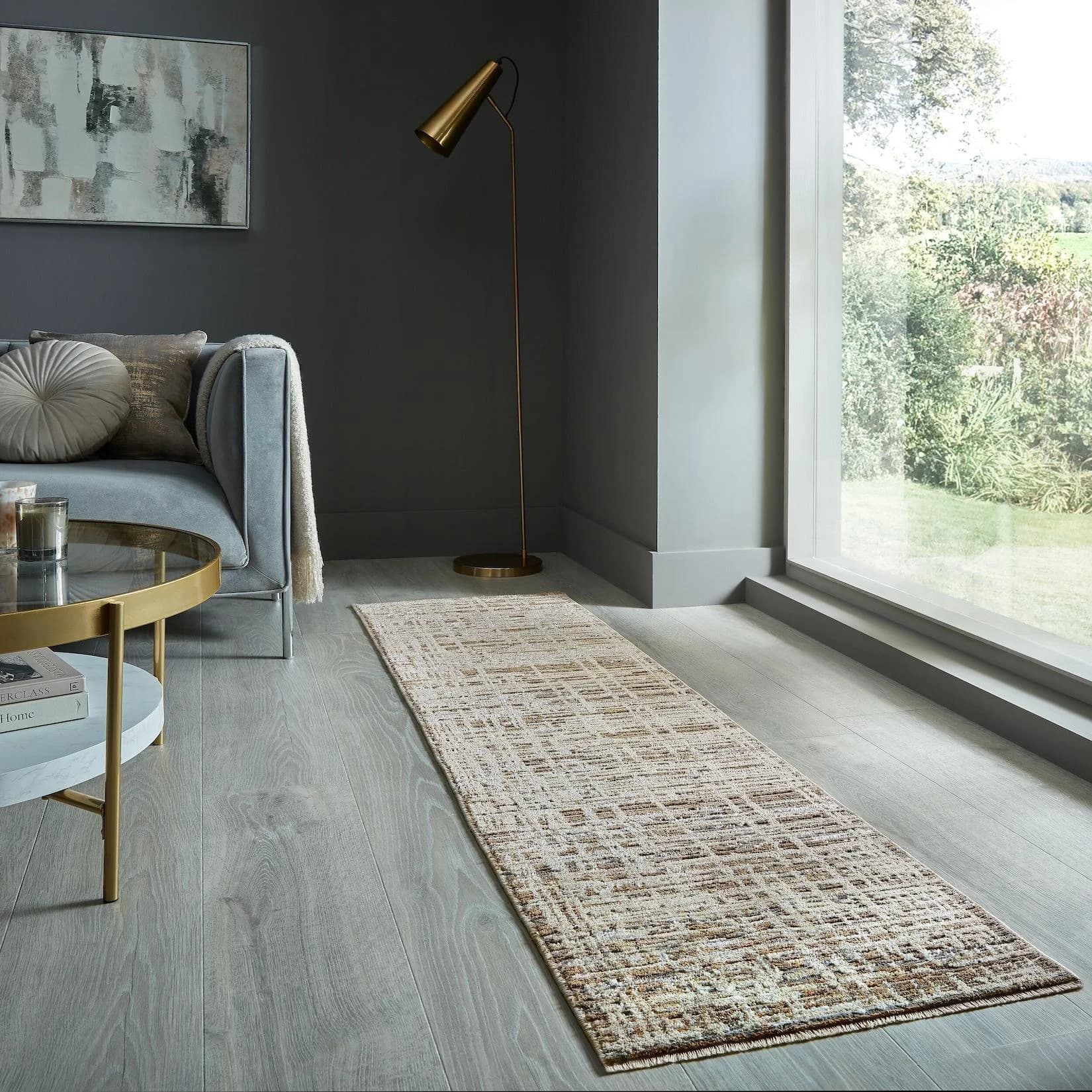 KADIMA DESIGN Teppich-Läufer ADUR Kurzflor Polyester 60x230 cm Erdtöne
