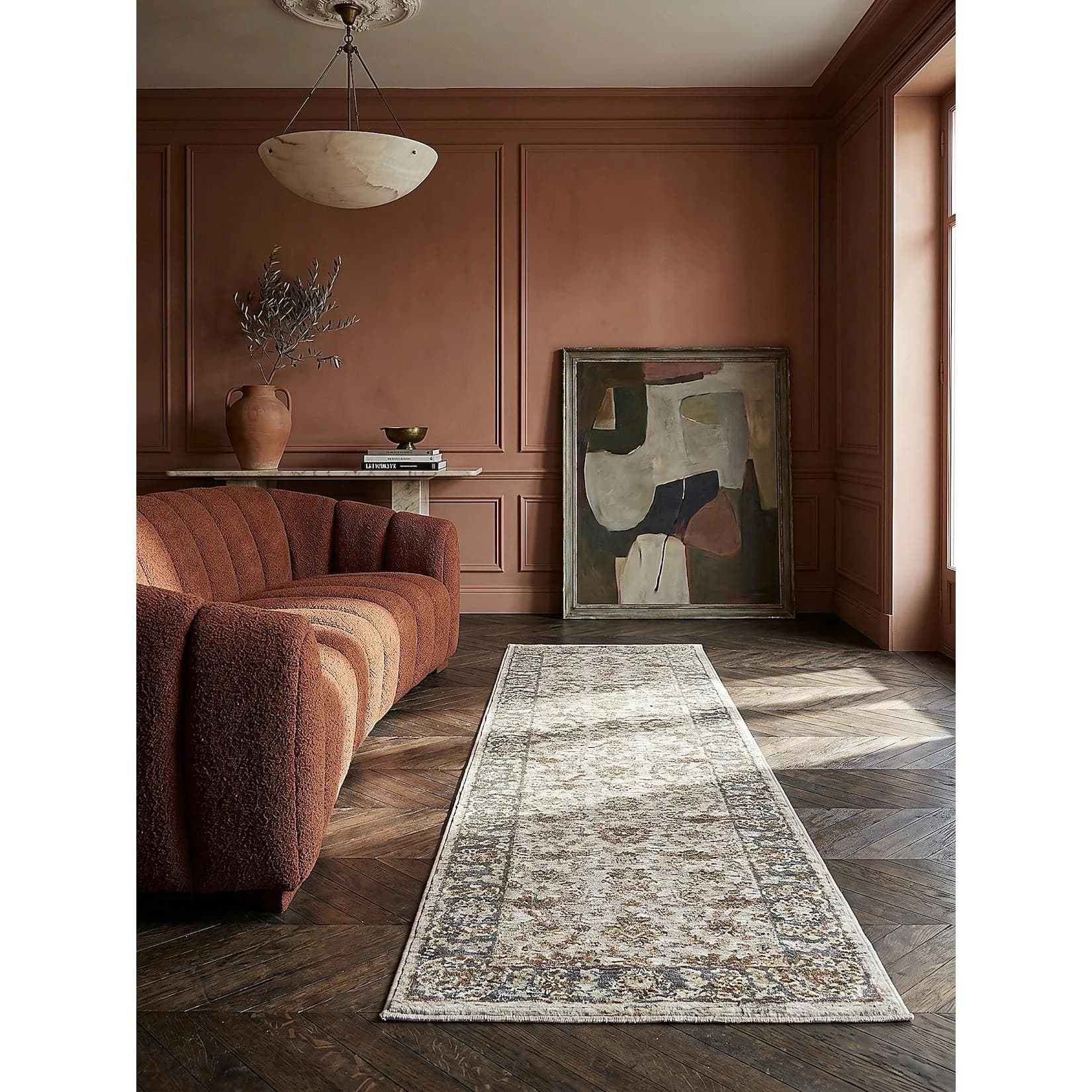 Kadima Design Teppich-Läufer ADUR Floral Bordüre Polyester Grün