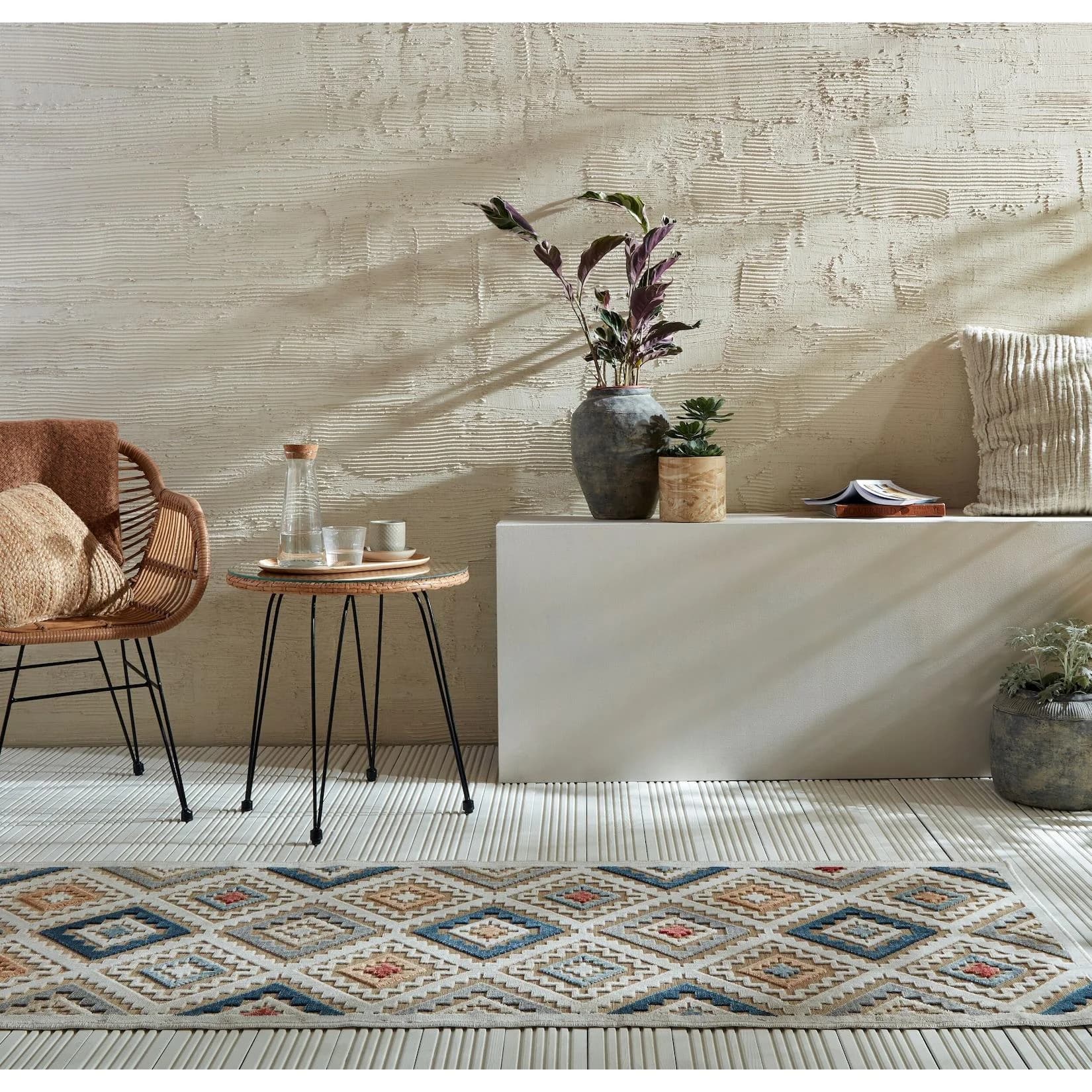 KADIMA DESIGN Outdoor-Läufer LAGAN Boho-Geometrie Bunt