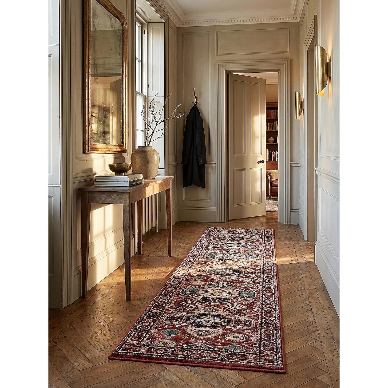 KADIMA DESIGN Teppich-Läufer GLAZERT Rot Kazak Muster Polypropylen