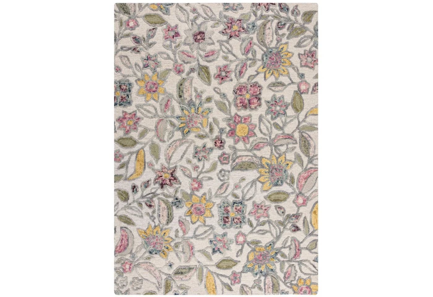 KADIMA DESIGN Wollteppich Botanisch Floral 120x170 cm Multicolor