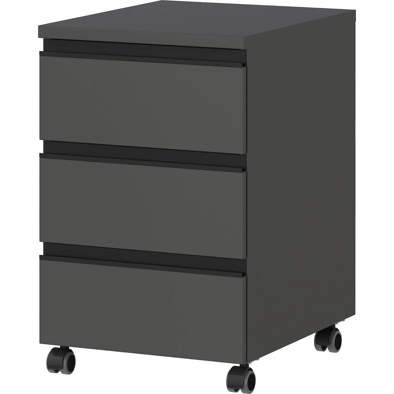 Kadima Design Rollcontainer 3 Schubladen Soft-Close Graphit