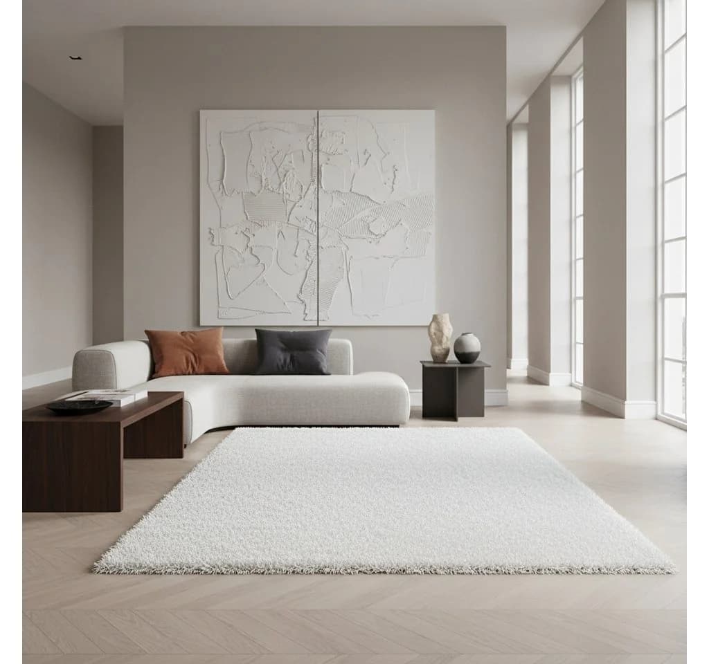 KADIMA DESIGN Shaggy Teppich Weiß 60x110 cm Polypropylen - Bild 2