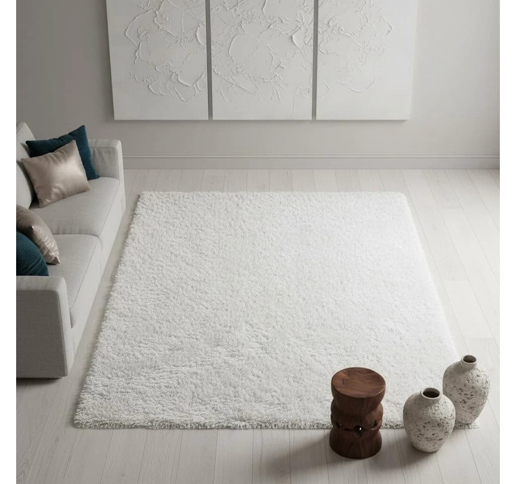 KADIMA DESIGN Shaggy Teppich Weiß 60x110 cm Polypropylen - Bild 4