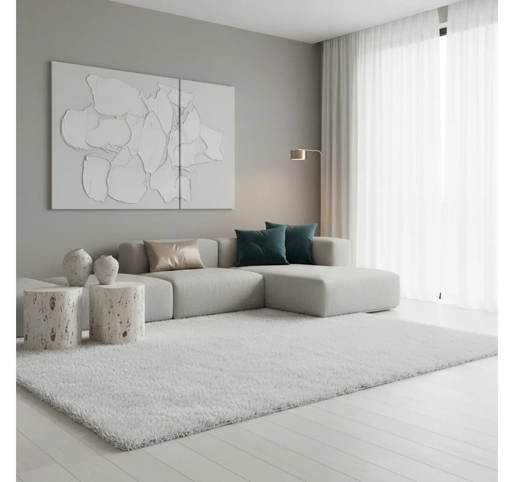 KADIMA DESIGN Shaggy Teppich Weiß 60x110 cm Polypropylen - Bild 5