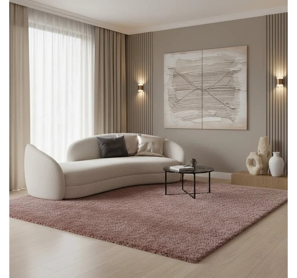 KADIMA DESIGN Teppich SALZACH Shaggy Rosa 60x110 cm - Bild 2