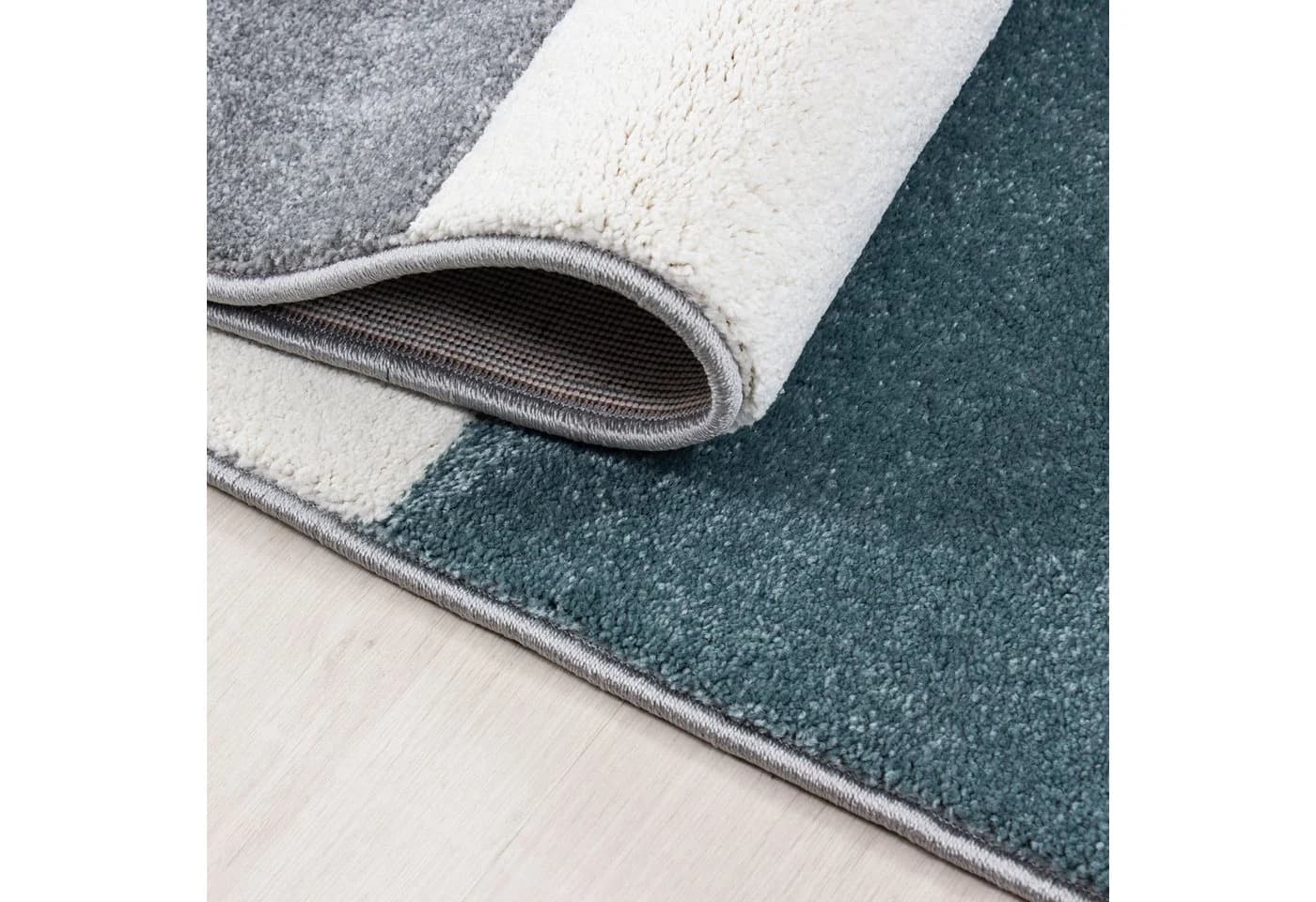 KADIMA DESIGN Teppich LATEMAR Blau Karo Kurzflor - Bild 5