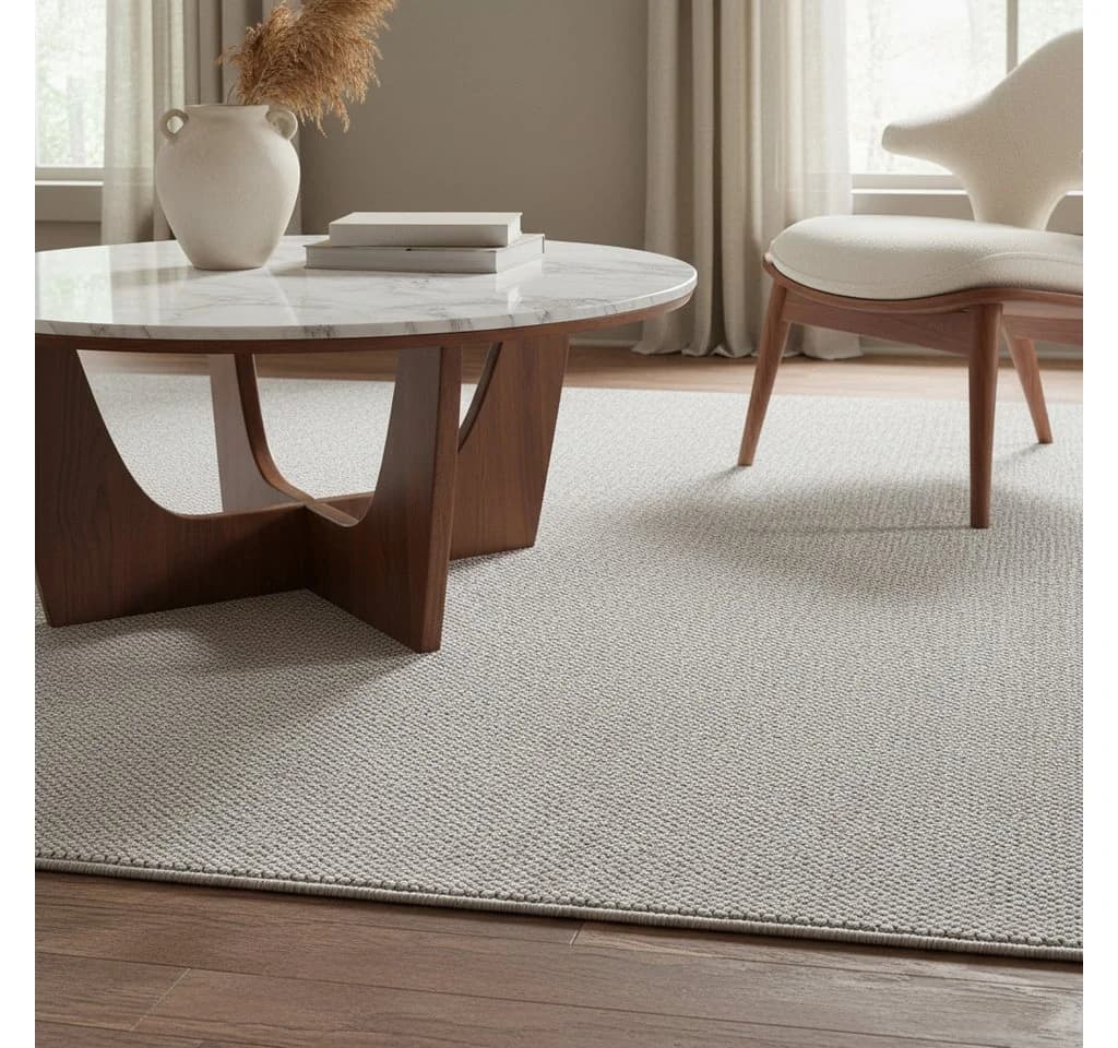 KADIMA DESIGN Teppich CIMA Silber Unifarben Heatset - Bild 4