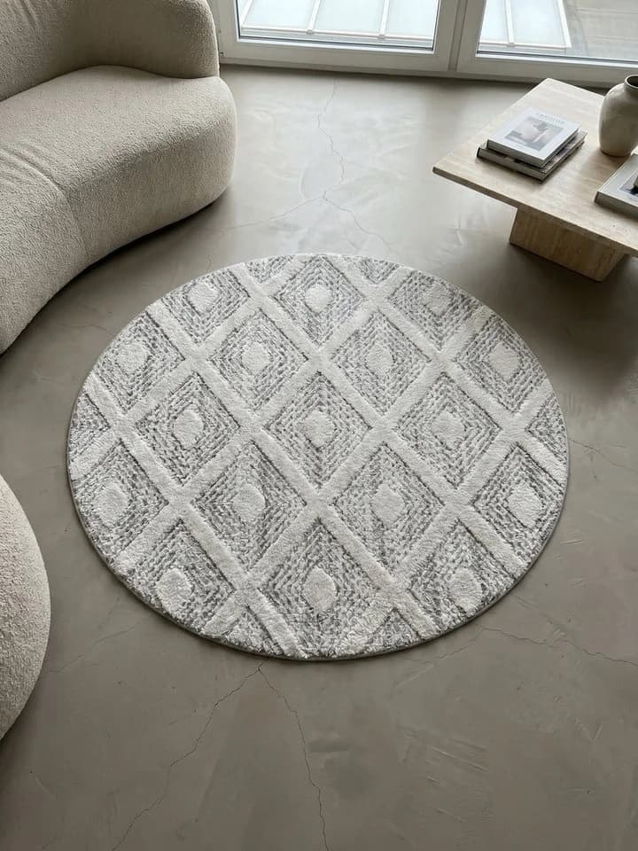 KADIMA DESIGN Teppich TALFER Grau 3D-Effekt