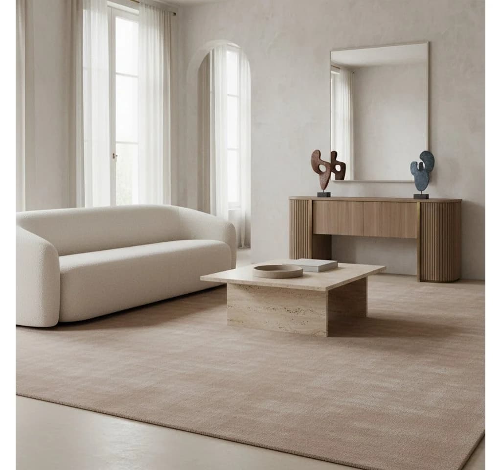 KADIMA DESIGN Teppich LECH Beige Kurzflor Waschbar - Bild 4