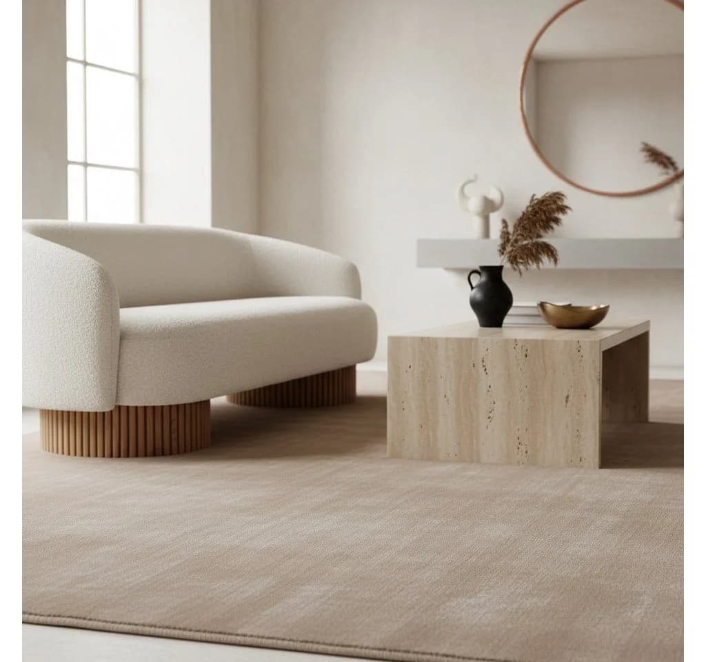 KADIMA DESIGN Teppich LECH Beige Kurzflor Waschbar - Bild 5