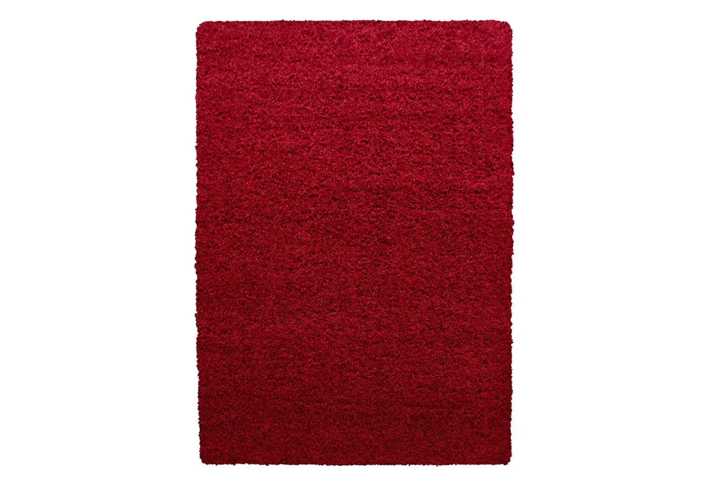 KADIMA DESIGN Shaggy Teppich Rot Unifarben Hochflor