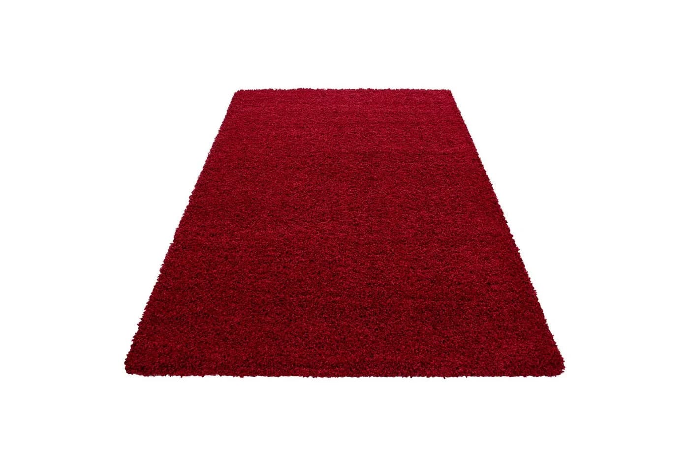 KADIMA DESIGN Shaggy Teppich Rot Unifarben Hochflor - Bild 3