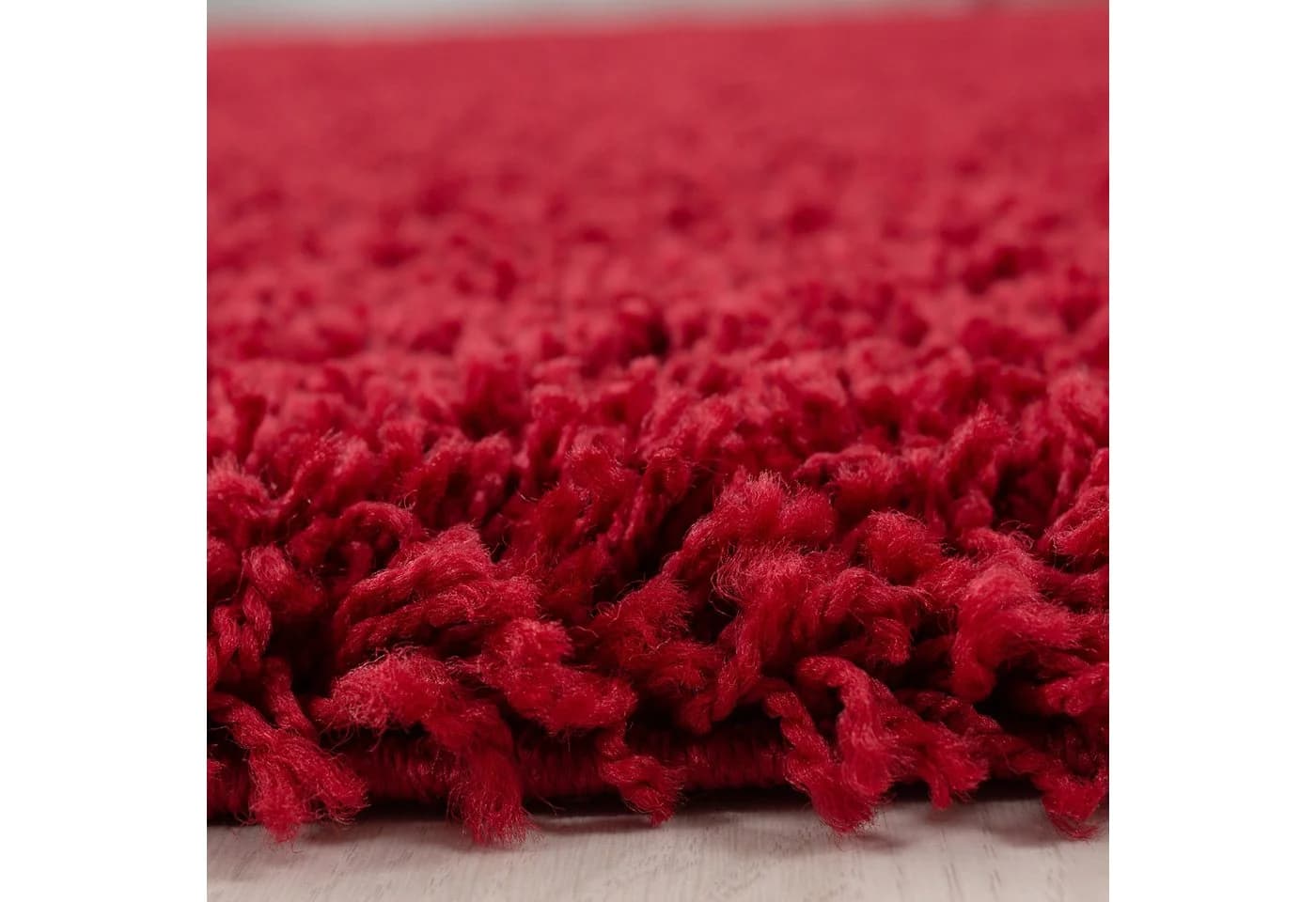 KADIMA DESIGN Shaggy Teppich Rot Unifarben Hochflor - Bild 5