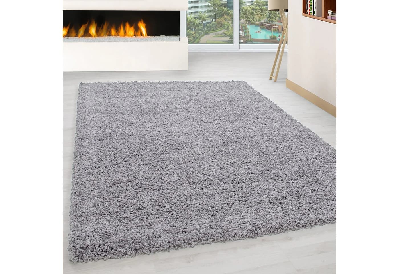 KADIMA DESIGN Teppich RHEIN Shaggy Hellgrau 60x110 cm - Bild 2