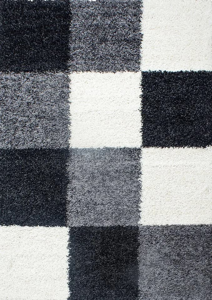 KADIMA DESIGN Teppich RHEIN Shaggy Schwarz 60x110 cm