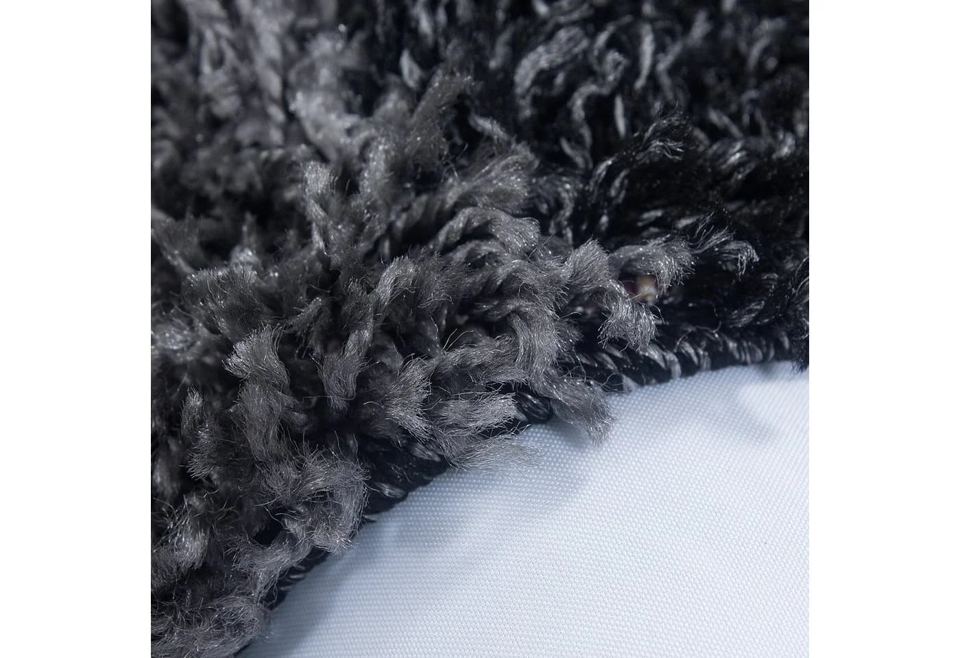 KADIMA DESIGN Teppich RHEIN Shaggy Schwarz 60x110 cm - Bild 3