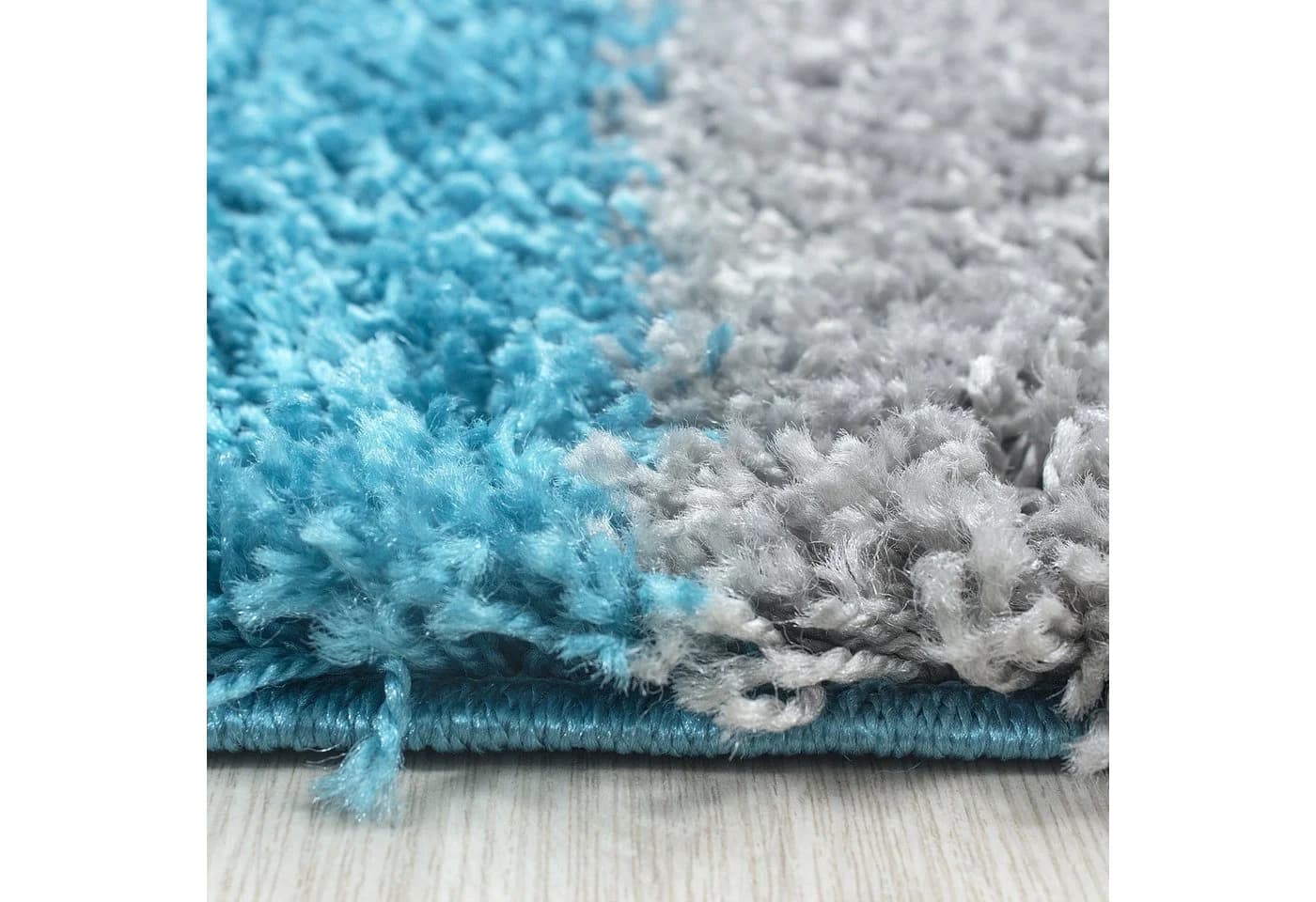 KADIMA DESIGN Teppich RHEIN Shaggy Türkis Karo - Bild 4